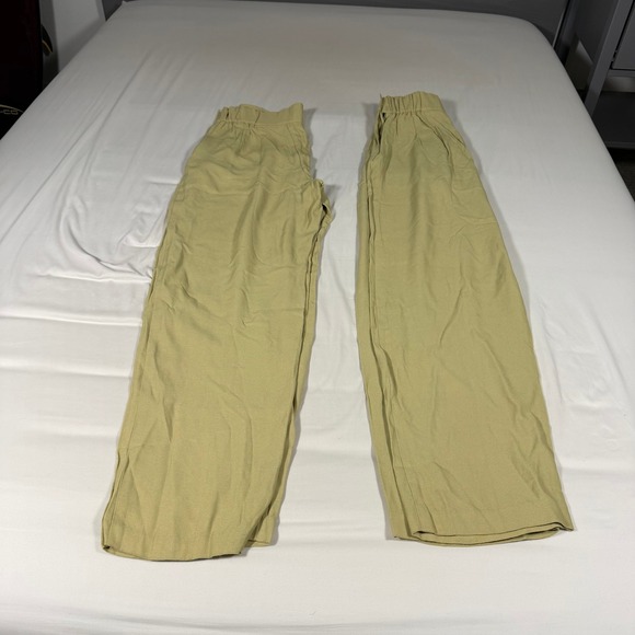 Audrey Ma Pants - Audrey Ma Vintage Lot of 2 High Waisted Wide Leg Trousers Olive Green Small USA
